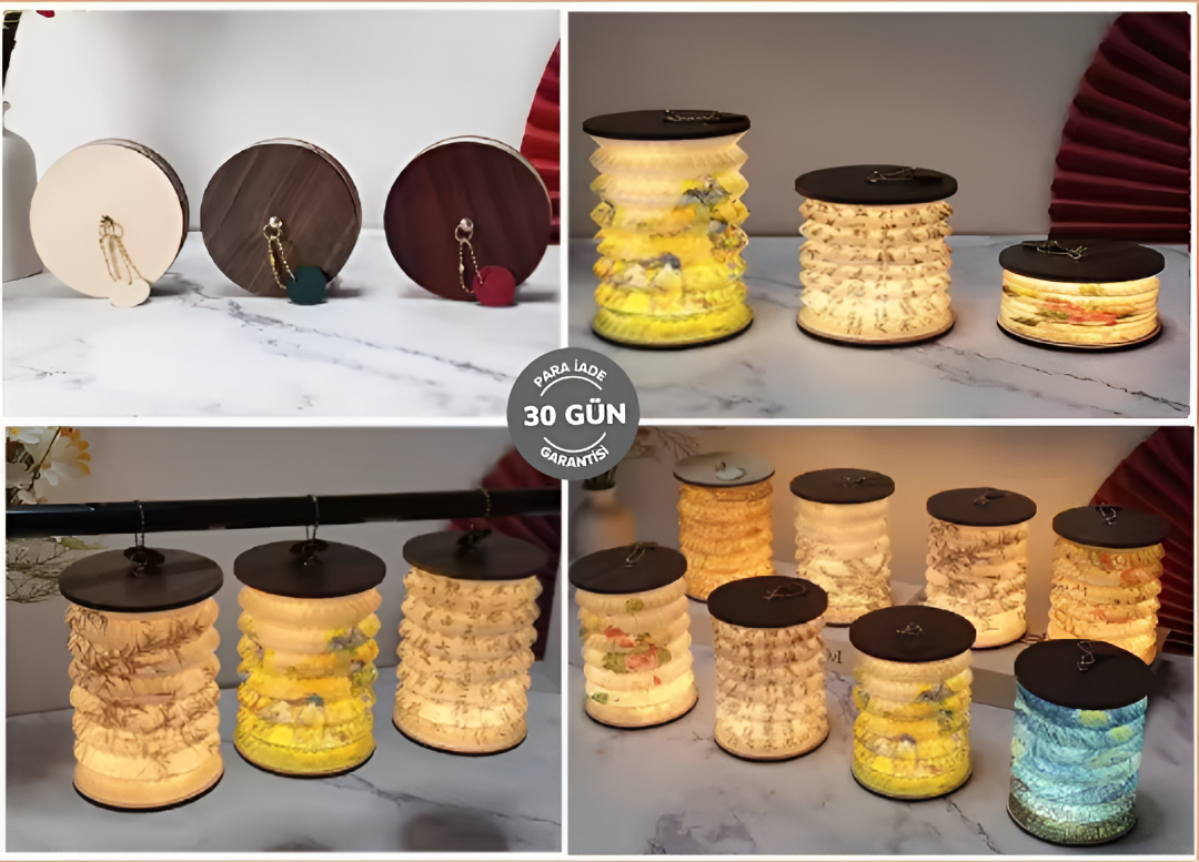 Katlanabilir Özel Desenli Masa Lambası