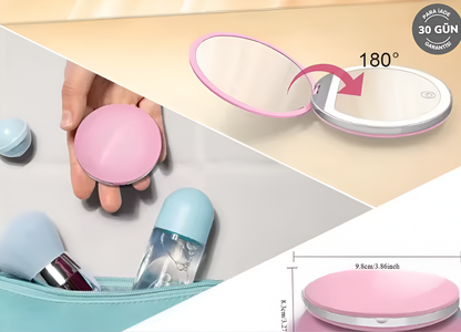 LED'li ve Büyüteçli Kozmetik Makyaj Aynası