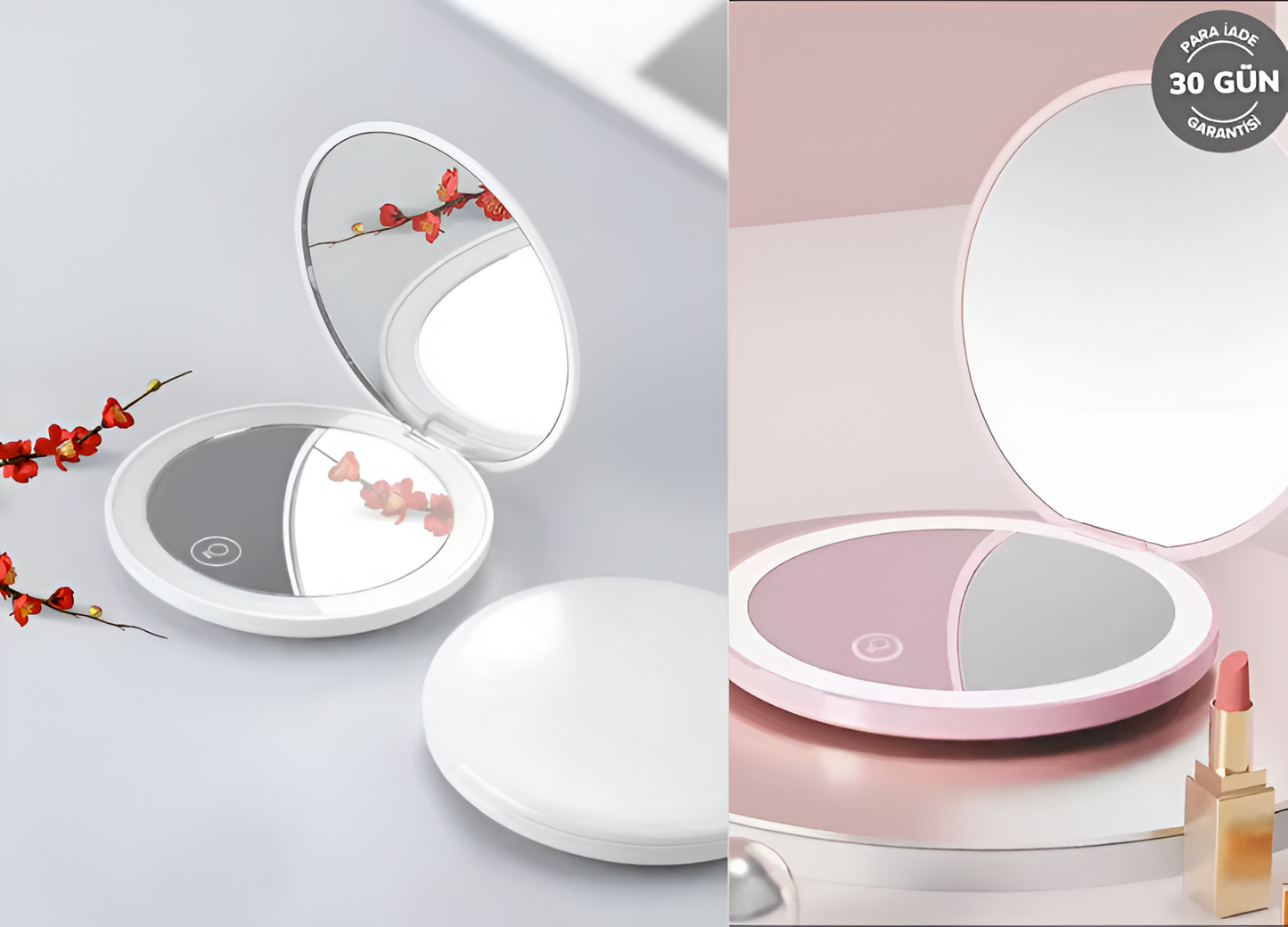 LED'li ve Büyüteçli Kozmetik Makyaj Aynası