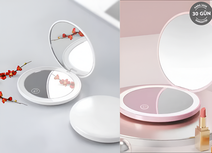 LED'li ve Büyüteçli Kozmetik Makyaj Aynası